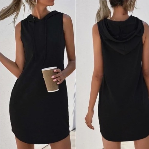 Casual sleeveless hoodie dress LAST FEW